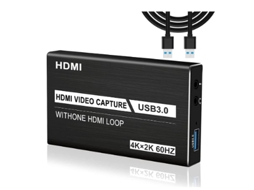 Placa De Aquisição De Vídeo 4k Usb 3.0 Caixa De Aquisição 1080p 60fps, Para Gravação, Videoconferência, Tela Compartilhada, Streaming Preto Bestvite