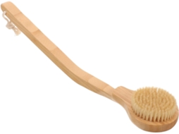 Escova De Banho Ciieeo Com Cabo Longo Em Bambu Natural E Cabeça Removível Cerdas Redondas Javali, Escova Para O Corpo E