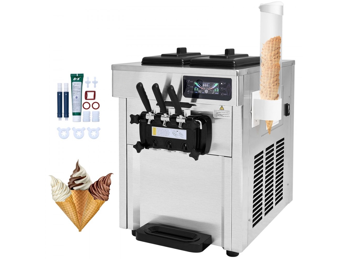 Máquina De Sorvete Soft Profissional 28l/h Com 3 Sabores E Tela Digital Tekmaquinas