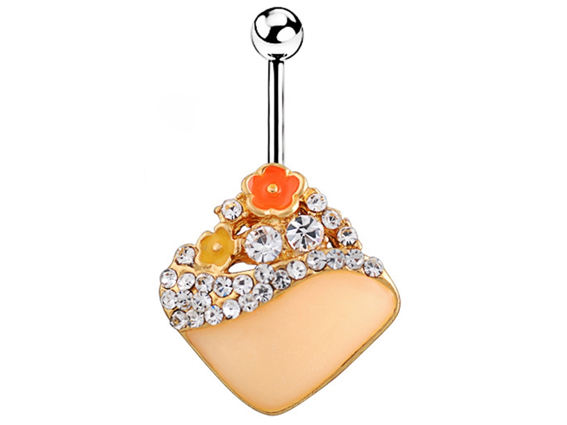 Bijuterias Corporais De Liga Cristal Cheio Diamante Flor