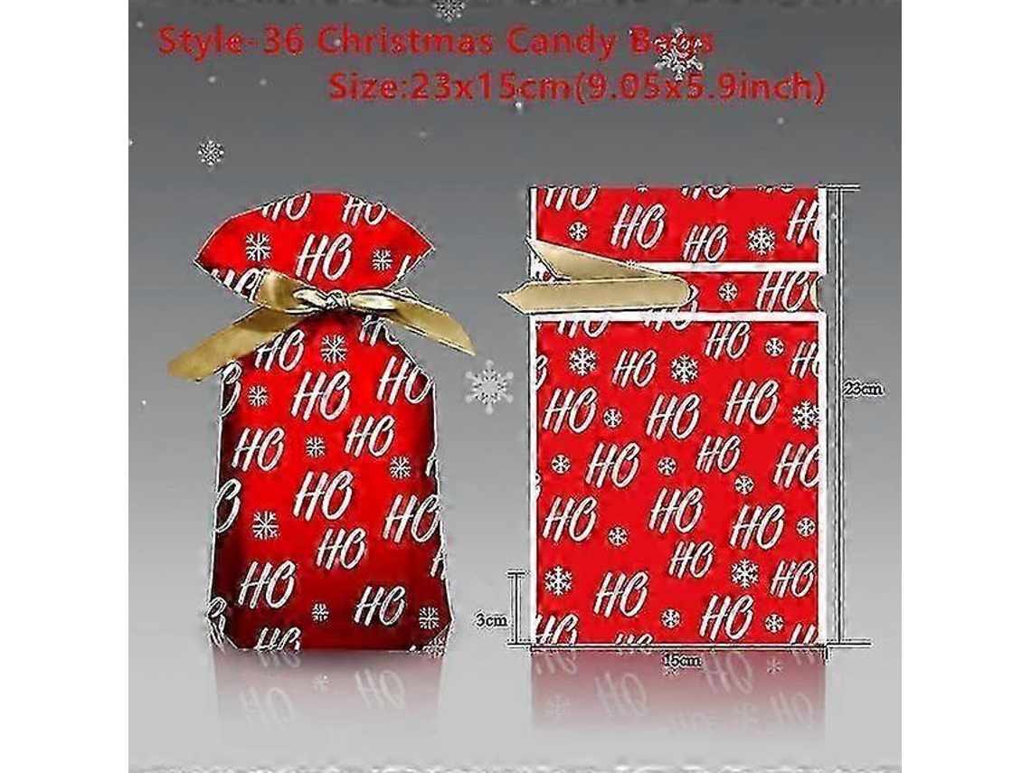 Sacos De Doces E Biscoitos De Natal, Design Vermelho Hoho, Embalagem Resistente, Para Festas E Presentes