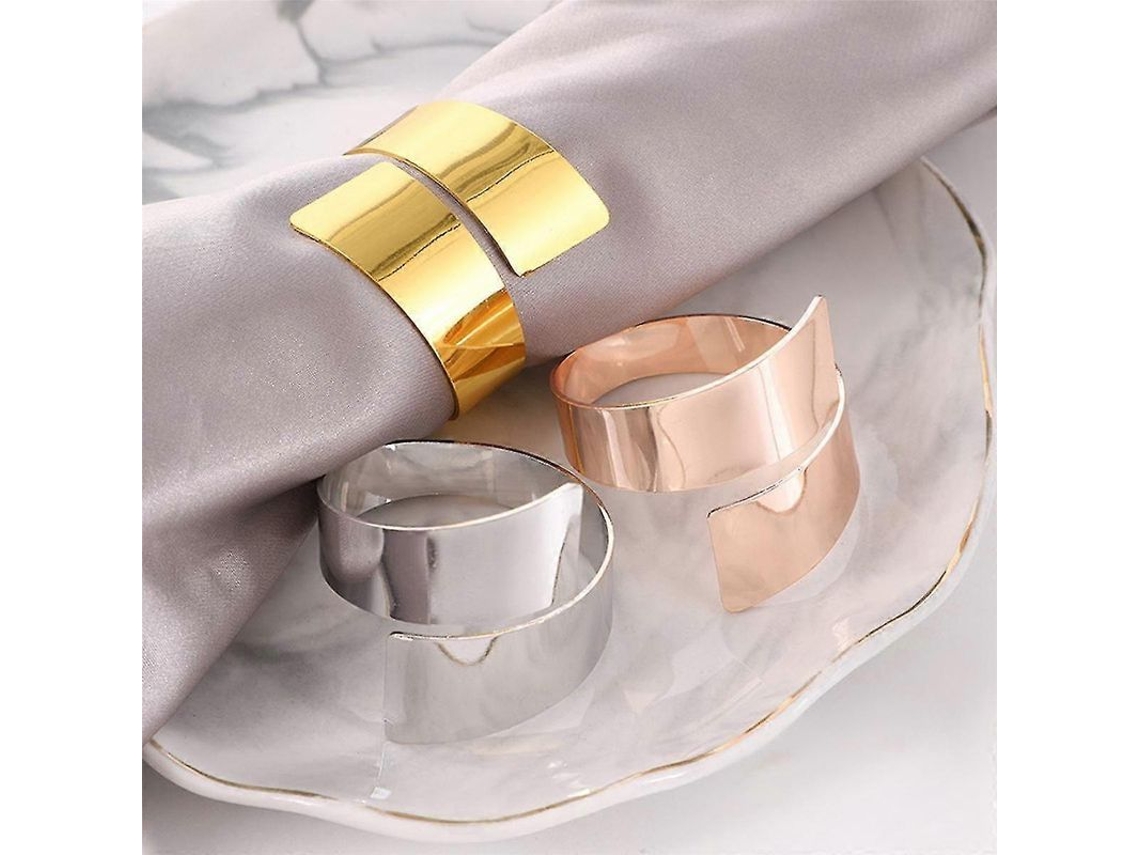 Aneis De Guardanapos De Metal Dourado, 12 Unidades, 4cm, Para Jantar, Casamento, Natal E Aniversário Ouro Rosa