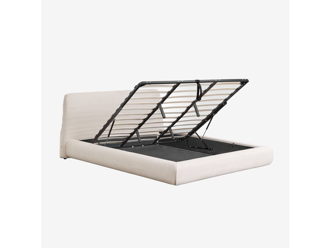 Sklum Cama Com Canapé Abatível Estofada Norena Poliéster                       Tecido Creme Bege        180 X 200 Cm