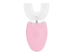 Escova de Dentes Elétrica Ultrassônica Recarregável Silicone em Formato U para Uso Doméstico, com Função Cla Reamento Dental GOKOCO (rosa)