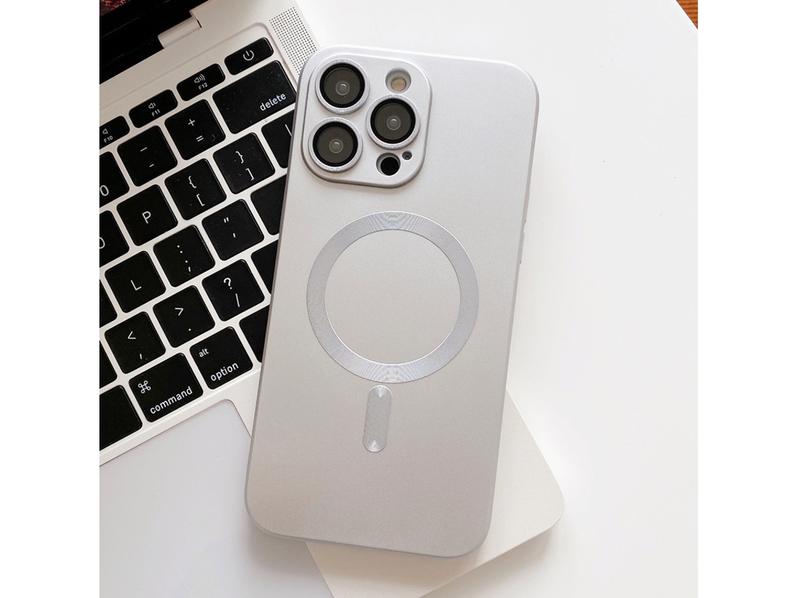 Capa Prateada Com Protetor De Lente Magnético Para Iphone 17 Pro