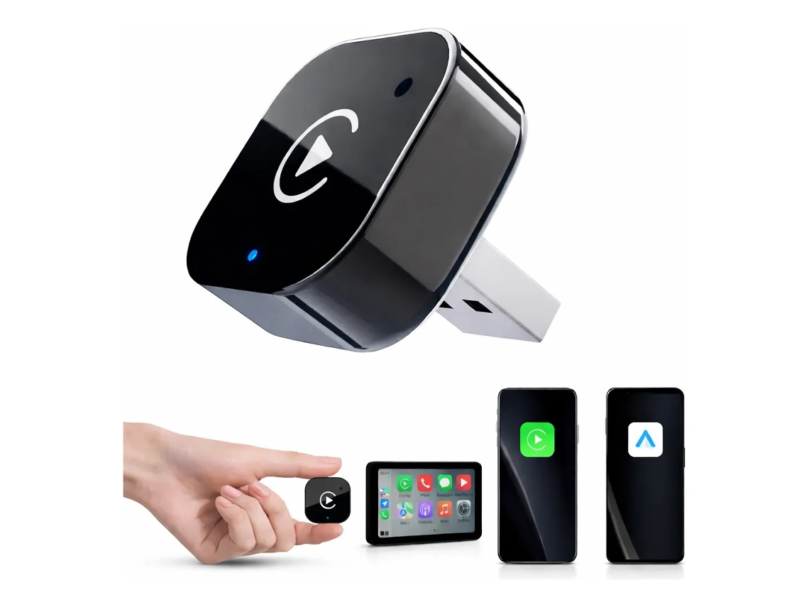 Adaptador Carplay Sem Fio 2 em 1 para Android Auto com Usb c CZHHMART