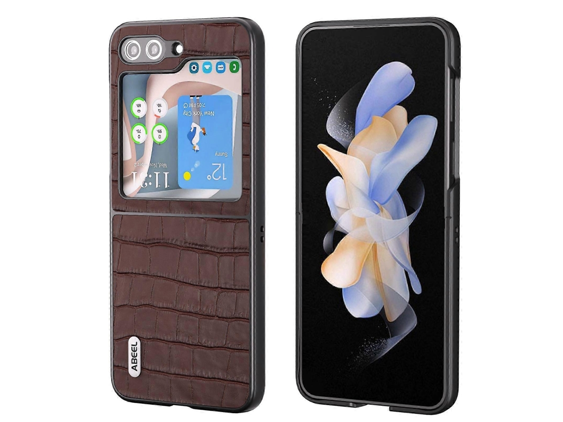 Capa Para Celular Abeel Em Couro Com Textura De Crocodilo Para Samsung Galaxy A05
