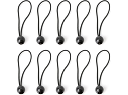 Pacote Com 10 Cordas Elásticas Pretas Para Fixação De Cordas De Reboque Ou Mochila.
