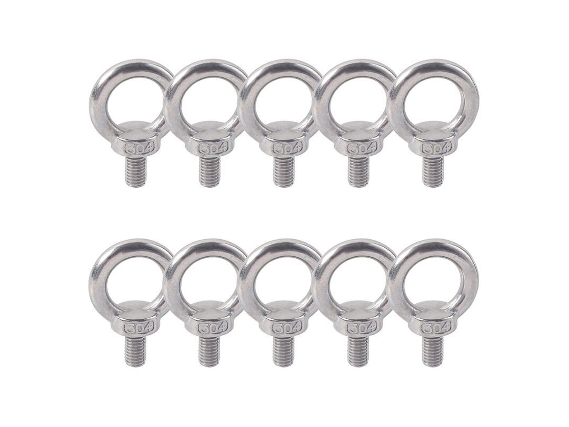 S/MARCA 10 parafusos de olho M5, aço inox, resistente à corrosão