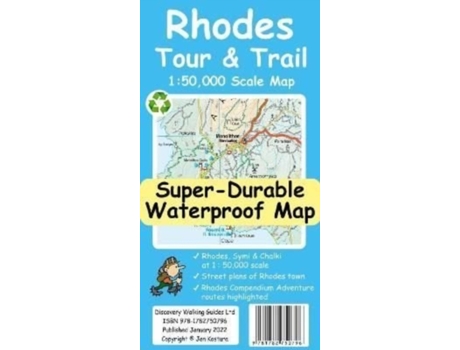 Livro Rhodes Tour And Trail Map De Jan Kostura (inglês)