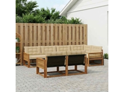 Vidaxl Conjunto De Sofás Para Exterior 7 Pcs Natural E Bege