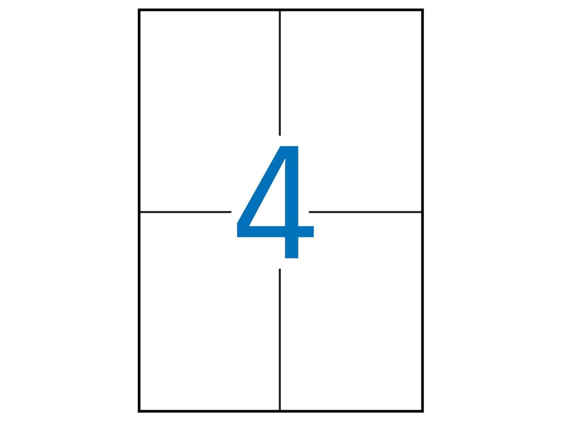 Etiquetas Adesivas para Laser A4 APLI (Branco - 105 X 148 mm)