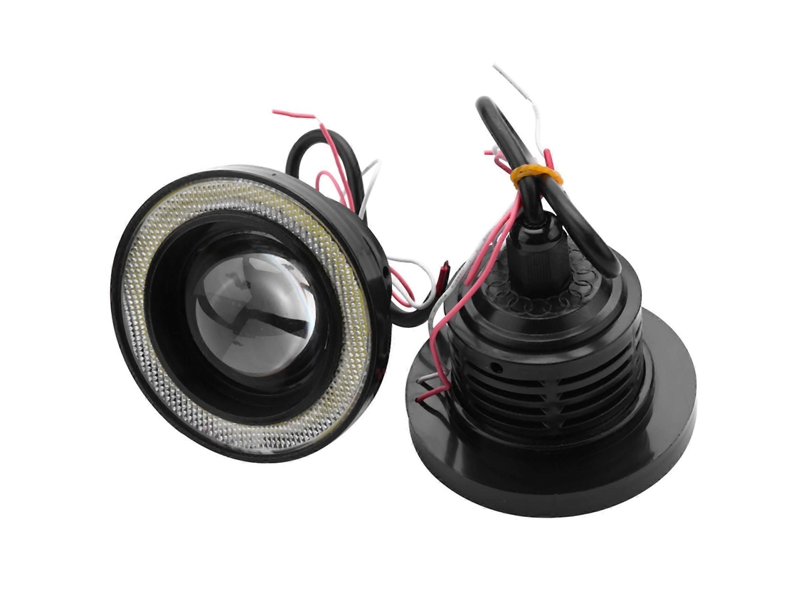 Par De Faróis De Neblina Redondos Com Anel De Led (3.5 Polegadas)