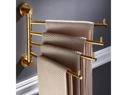 Suporte De Toalha Giratório Com Acabamento Preto E Dourado Porta Toalhas Para Banheiro Ou Cozinha, Suporte De Toalha