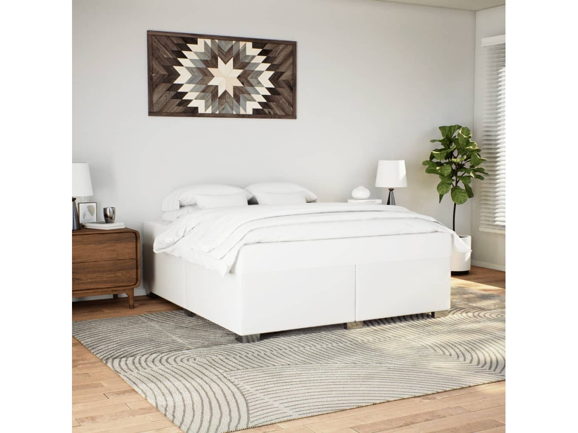Vidaxl Estrutura De Cama 180x200cm Couro Artificial Branco