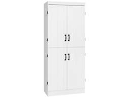 Aparador para cozinha/sala VISTA, 4 portas, 6 prateleiras, moderno, branco
