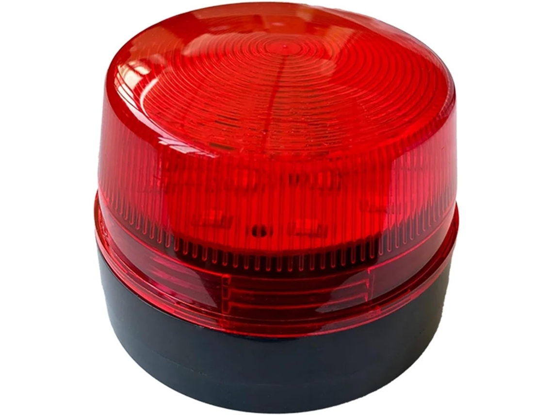 Luz De Alarme Segurança Estroboscópica Vermelha, Pequena, Com Led Piscante, Dc12v 24v Ac 220v