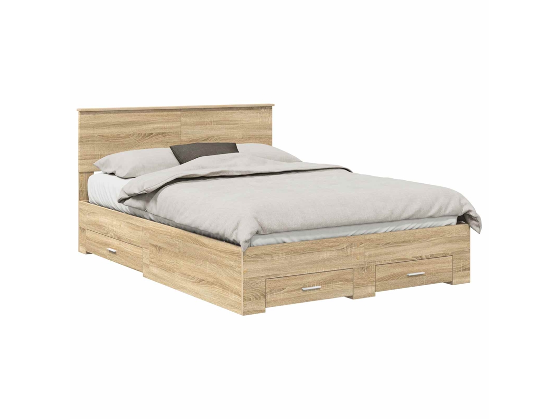 Estrutura da Cama com Cabeceira Carvalho Sonoma MAISON EXCLUSIVE 140x190 cm