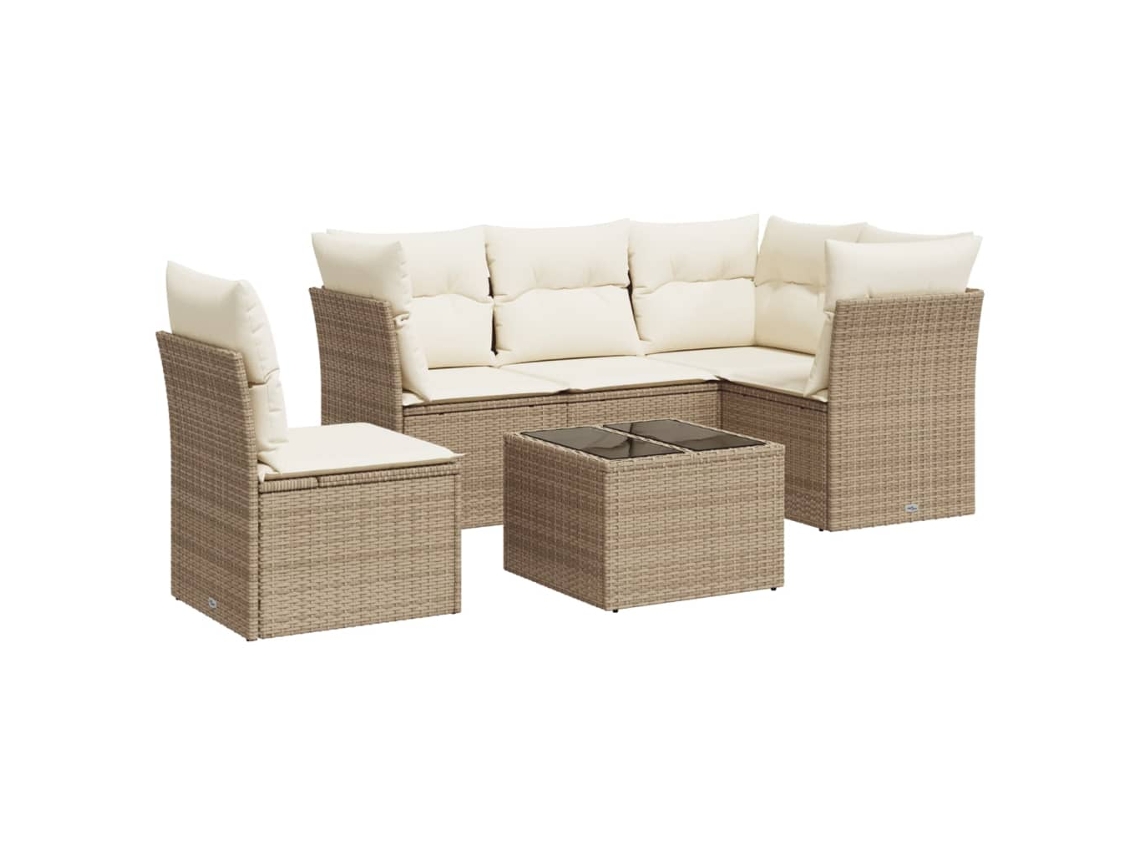 Garden Sofa Set, Garden Sofa Sets Vidaxl Bege Rattan / Vime (n/a)