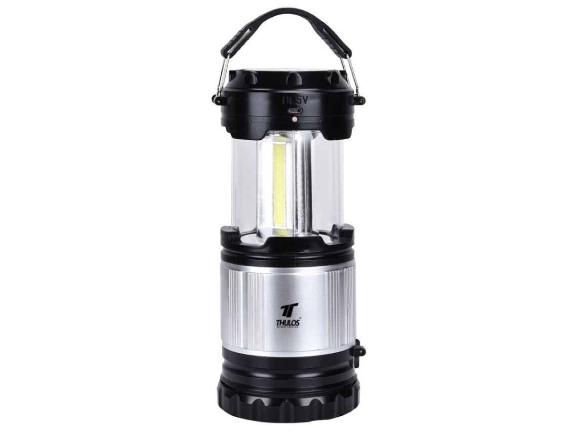 Iluminação para acampamento com carregador portátil e função de transporte solar. Prepare-se para suas aventuras gratuitas com esta lanterna Thulos.