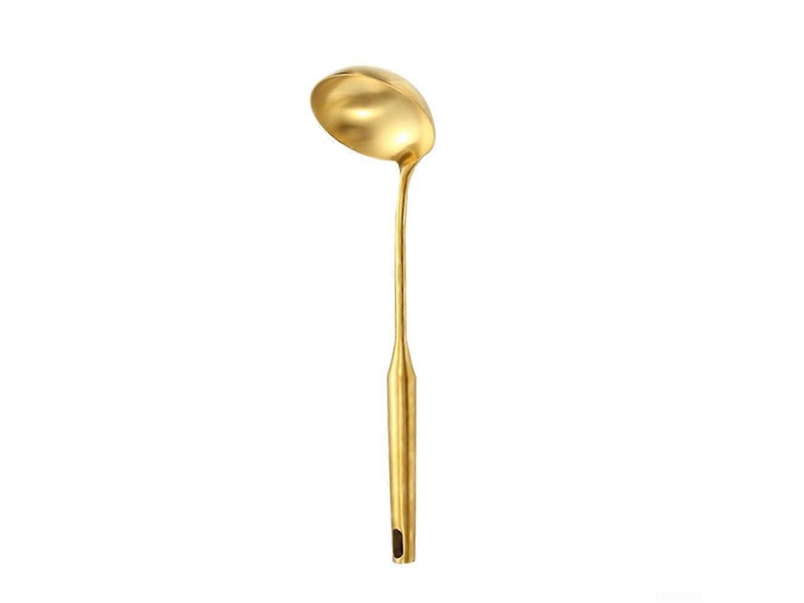 Conjunto De Utensílios De Cozinha Em Aço Inoxidável Dourado Com Cabo Ergonômico E Design Para Pendurar, Próprio Para Lava-louças.