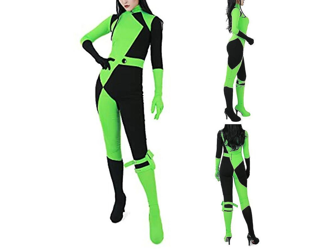 Traje De Cosplay Shego Miss Go Para Mulheres: Macacão De Festa De Halloween E Fantasia