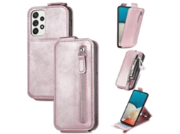 Capa De Couro Com Zíper Vertical Para Samsung Galaxy A73 5g