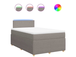 Conjunto 1 Cama Box Spring Vidaxl Marrom-acinzentado Tecido (200 X 120 X 100.5 Cm)