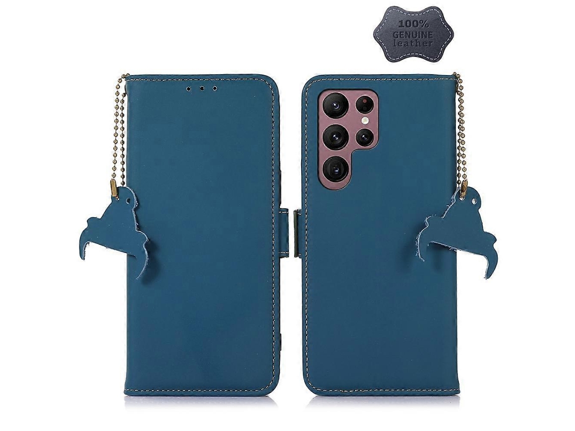 Capa De Couro Magnética Rfid Para Samsung Galaxy S23 Ultra 5g
