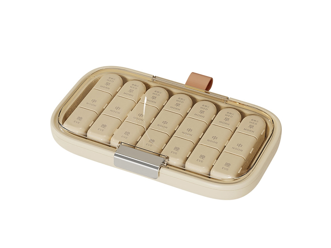 Organizador Semanal De Medicamentos 3 Vezes Ao Dia, Caixa De Remédios Portátil De Grande Capacidade Para 7 Dias Com 21 Compartimentos Para Viagens Ao