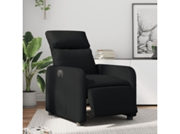 Vidaxl Poltrona Reclinável Elétrica Couro Artificial Preto