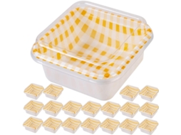 Plafope Conjunto De 50-caixas Compactas Pet Para Bolos Com Tampas Laranja, Vitrine Multifuncional Para Café E Pequenos