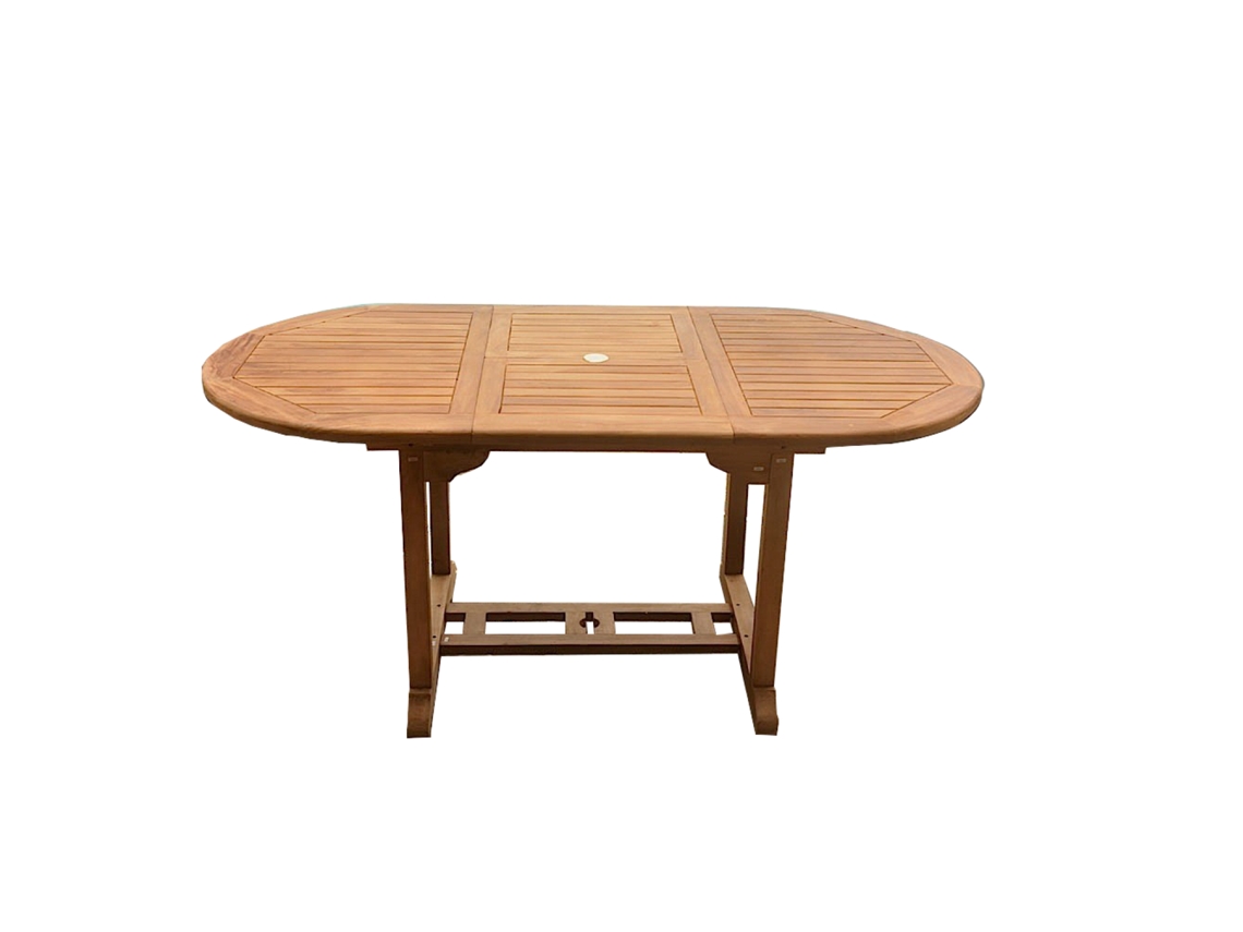 Mesa de Jardim CONCEPT U Kajang Oval Expansível Em Teca Bruta 6 Pessoas