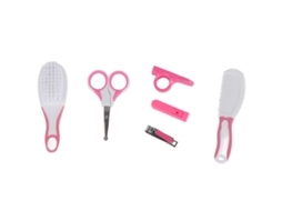 Kit Manicure Infantil Com 6 Peças: Escova, Pente, Tesoura, Cortador De Unha E Lixa Para Bebê