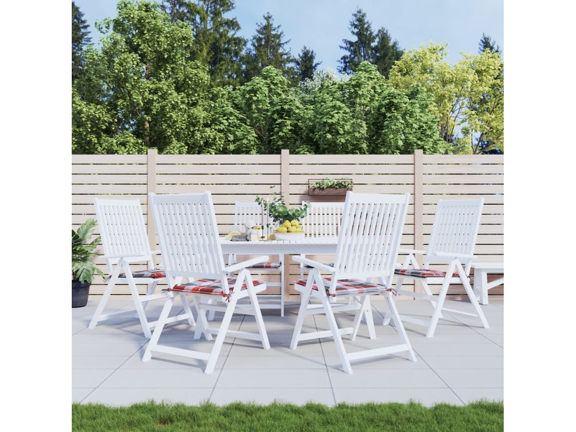 Vidaxl Almofadões Cadeiras Jardim 6pcs Tecido Oxford Xadrez Vermelho