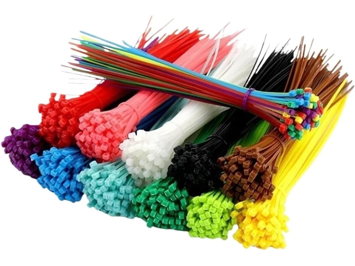 Abraçadeiras De Nylon Com Fecho Zíper, 100 Unidades, Com Anel Fixo Verde