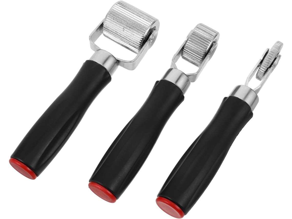 Kit De 3 Ferramentas Com Rolo Plástico E Metal, Fácil Usar