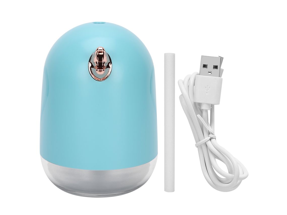 Laxiscreed Umidificador Portátil Com Aromaterapia, 330ml, Pássaro Azul, Interruptor Táctil E Energia Usb Para Automóvel
