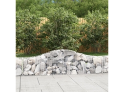 Vidaxl Cestos Gabião Arqueados 3 Pcs 200x30x40/60 Cm Ferro Galvanizado