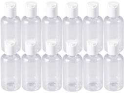 Garrafas plásticas reutilizadas de 75 ml, cor aleatória, pacote com 24 unidades.
