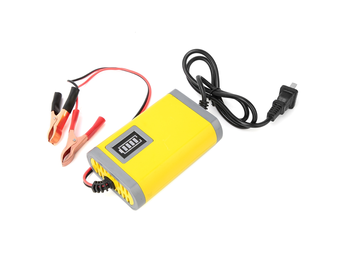Carregador 12v Para Carros E Motos Com Lcd E Carga De Bateria - Laxiscreed