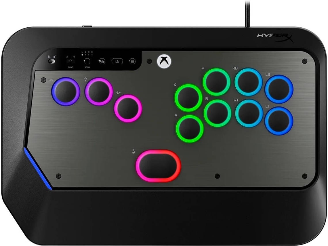 Comando com Fios HYPERX Clutch Tachi para Xbox e PC (Painel Transparente e Cabo USB-C - Preto)