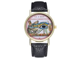 Relógio de pulso Zhoulianfa preto casual para casal, com pulseira de couro PU e mostrador redondo.