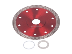 Lâmina de serra ultrafina em aço liga manganês com diamante vermelho 65 para granito e porcelana, 12,4 cm (4,9 pol.)