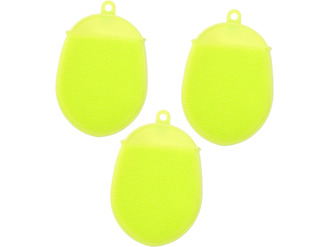 Conjunto De 3 Escovas Banho Silicone, Macias E Massageadoras, Para Limpeza E Esfoliação Suaves Cores Sortidas