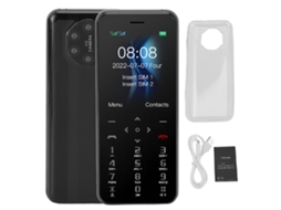 S10w 2g Celular 1,77 Polegada Dual Sim Dual Standby 1000mah Teclado Pequenos Celulares Com Lanterna Led Para Crianças Estudantes Preto