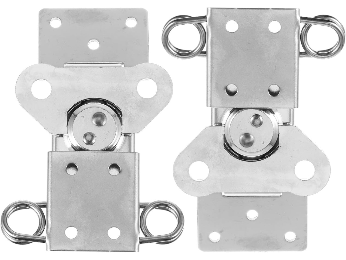 Conjunto De 2 Travas Metal Laminado A Frio Na Cor Prata Com Mecanismo