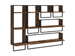 Wall Shelf Set, Wall Shelf Sets Vidaxl Marrom Madeira Processada (n/a)