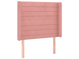 Cabeceira Cama C/ Abas Veludo 103x16x118/128 Cm Rosa MAISON EXCLUSIVE
