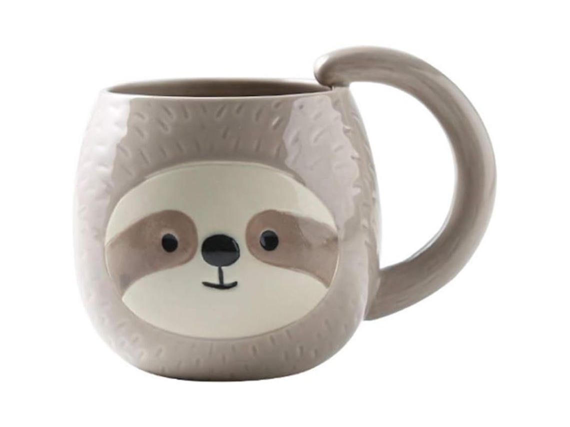 Caneca De Porcelana 3d De Bicho-preguiça Cute 400ml, Presente Para Amantes De Preguiças, Café/chá